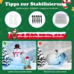 Pripučiamas sniego senis su šunimi Kalėdoms 180 cm (Daugiaspalvis)