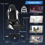 Žaidimų kėdė su reguliuojamu atlošu ir ergonominėmis atramomis – Paveikslėlis 3