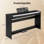 Skaitmeninis pianinas su 88 klavišais svertine plaktukine klaviatūra ir baldiniu stovu