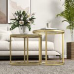 Dviejų dalių šoninių ovalių ir apvalių sukraunamų staliukų komplektas – Paveikslėlis 8