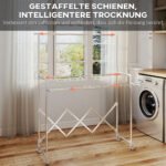 Sulankstoma skalbinių džiovykla su 3 reguliuojamais strypais ir ratukais – Paveikslėlis 4