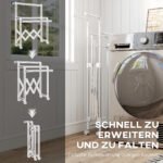 Sulankstoma skalbinių džiovykla su 3 reguliuojamais strypais ir ratukais – Paveikslėlis 5