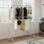 Sulankstoma skalbinių džiovykla su 3 reguliuojamais strypais ir ratukais – Paveikslėlis 8