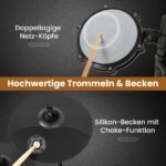 Elektroninių būgnų komplektas su tinkliniais mušamaisiais ir gausiu garsų banku