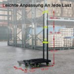 Sulankstomas krovinių vežimėlis su reguliuojama rankena