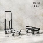 Sulankstomas transportavimo vežimėlis su pratęsiama platforma 150 kg keliamosios galios