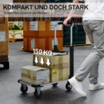Sulankstomas transportavimo vežimėlis su pratęsiama platforma 150 kg keliamosios galios