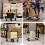 Sulankstomas transportavimo vežimėlis su pratęsiama platforma 150 kg keliamosios galios