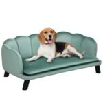 Šunų sofa su tvirtu mediniu rėmu