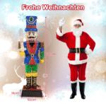 Šviečiančios Kalėdų spragtuko figūros 2 vnt. 184 cm aukščio (Spalvota)