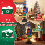 Šviečiančios Kalėdų spragtuko figūros 2 vnt. 184 cm aukščio (Spalvota)