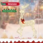 Šviečiantis Kalėdinis elnias su 100 LED lempučių 150 cm (Balta) – Paveikslėlis 2