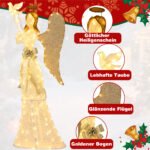 Šviečiantis Kalėdų angelas su balandžiu ir 150 LED lempučių 165 cm (Balta)