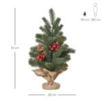 Tikroviska dirbtine mini Kaledu eglute su uogomis ir kankoreziais 50 cm aukscio 3