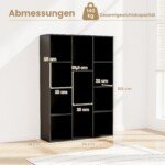 Universali 11 skyrių knygų lentyna (Juoda)