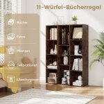 Universali 11 skyrių knygų lentyna su lankstaus išdėstymo galimybe (Kava)
