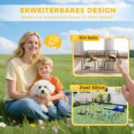 Šuniukų aptvaras su 12 panelių, skirtas vidaus ir lauko naudojimui – Paveikslėlis 8