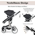 Universalus sulankstomas vežimėlis du viename (Juoda)