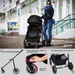 Universalus kūdikio vežimėlis su apverčiama sėdyne (Juoda)