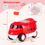 Vaikiškas paspirtukas su garso signalu ir daiktadėže (Raudona)