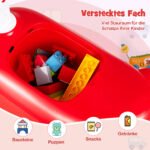 Vaikiškas paspirtukas su garso signalu ir daiktadėže (Raudona)