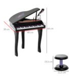 Vaikų 37 klavišų elektroninis pianinas su mikrofonu ir įrašymo funkcija