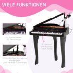 Vaikų 37 klavišų elektroninis pianinas su mikrofonu ir įrašymo funkcija