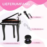 Vaikų 37 klavišų elektroninis pianinas su mikrofonu ir įrašymo funkcija