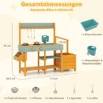 Vaikų lauko purvo virtuvėlė su daigykla grotelėmis ir vandens funkcija (Geltona) – Paveikslėlis 3