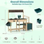 Vaikų lauko virtuvėlė su vandens funkcija ir daigyklomis (Žalia) – Paveikslėlis 2