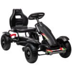 Vaikiškas pedalinis kartingas su reguliuojama sėdyne ir rankiniu stabdžiu