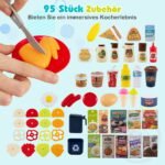 Vaikų žaidimų virtuvėlė su 95 priedais ir interaktyviomis funkcijomis (Mėlyna)