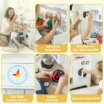 Vaikų žaidimų virtuvėlė su garso funkcija ir nerūdijančio plieno indais