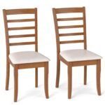 Valgomojo kėdžių komplektas su minkšta sėdyne ir ergonomišku atlošu (Smėlio)