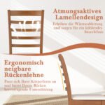 Valgomojo kėdžių komplektas su minkšta sėdyne ir ergonomišku atlošu – Paveikslėlis 4