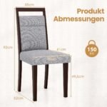 Valgomojo kėdžių komplektas su paminkštinta sėdyne ir ergonomišku atlošu – Paveikslėlis 2