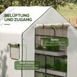 UV spinduliams atspari šiltnamio pakaitinė danga su užvyniojamomis durimis ir tinkliniais langais, 140x143x190 cm – Paveikslėlis 6