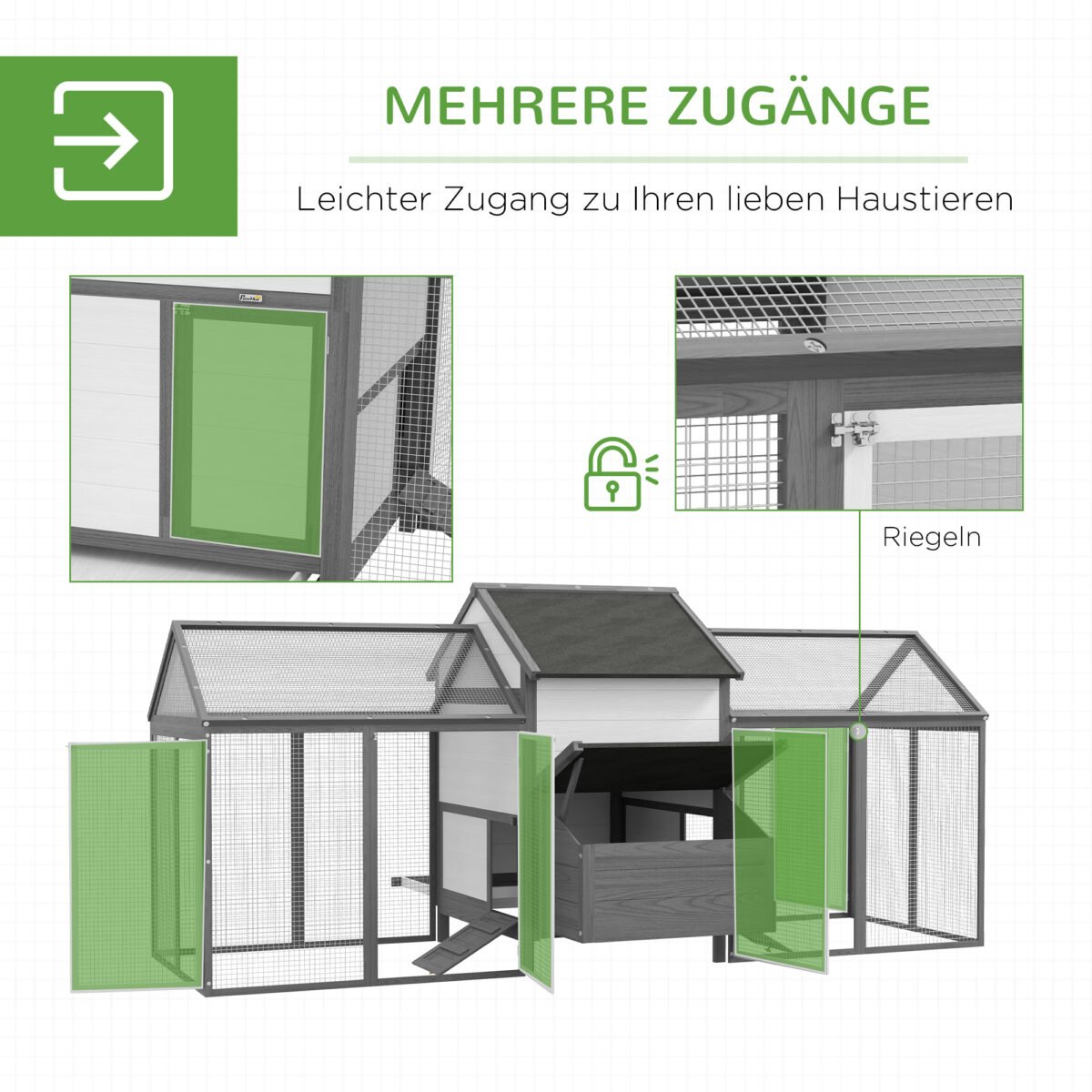 Vištidė su voljeru, 8–10 vištoms