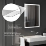 Vonios veidrodis su reguliuojamu LED apšvietimu ir atminties funkcija 90x70 cm