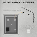 Vonios veidrodis su reguliuojamu LED apšvietimu ir atminties funkcija 90x70 cm