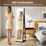 Pasukama veidrodinė papuošalų spintelė su LED apšvietimu (Ruda) – Paveikslėlis 7