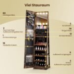 Pasukama veidrodinė papuošalų spintelė su LED apšvietimu (Ruda) – Paveikslėlis 9