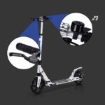 Sulankstomas paspirtukas su reguliuojamu vairu ir didele apkrova (Balta)