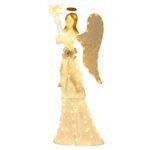 Šviečiantis Kalėdų angelas su balandžiu ir 150 LED lempučių 165 cm (Balta)