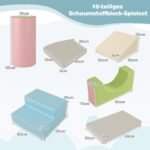 10 dalių minkštų putplasčio blokų rinkinys laipiojimui ir čiuožimui (Pilka) – Paveikslėlis 2