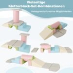 10 dalių minkštų putplasčio blokų rinkinys laipiojimui ir čiuožimui (Pilka) – Paveikslėlis 3