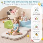 10 dalių minkštų putplasčio blokų rinkinys laipiojimui ir čiuožimui (Pilka) – Paveikslėlis 4