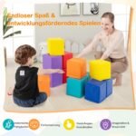 12 dalių minkštų putplasčio statybinių kaladėlių rinkinys (Įvairiaspalvė) – Paveikslėlis 5