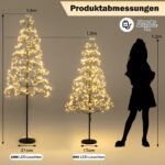 150 cm aukščio LED šviečiantis medis su 1000 šviesų (Juoda) – Paveikslėlis 2