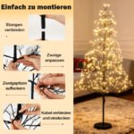 150 cm aukščio LED šviečiantis medis su 1000 šviesų (Juoda) – Paveikslėlis 3